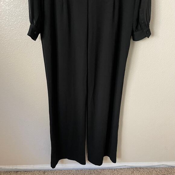 White House Black Market Jumpsuit Womens Size 16 Black Blazer Formal Preppy NEW - Picture 10 of 12